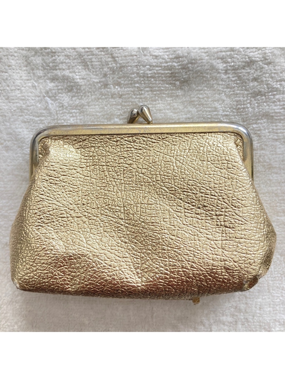 Vintage St. Thomas gold foil coin purse